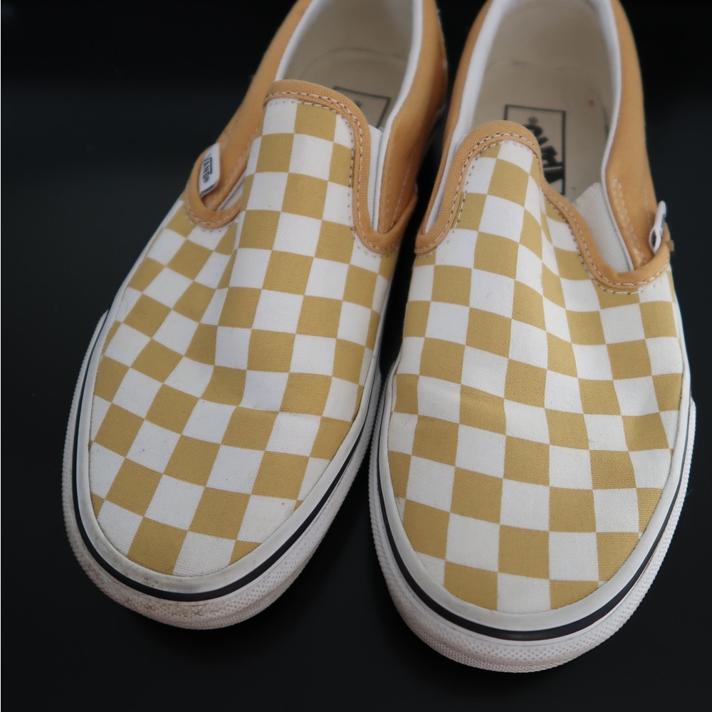 Slip-On Mustard Yellow Checkered Vans - Picture 7 of 7